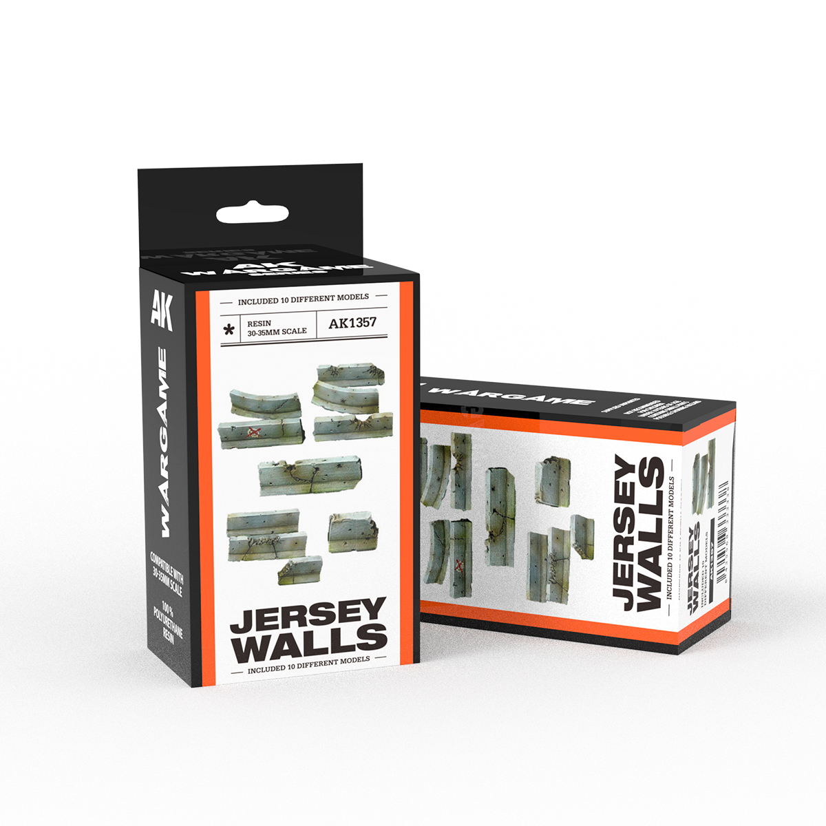 JERSEY WALLS- SCENOGRAPHY WARGAME SET – 100% POLYURETHANE RESIN COMPATIBLE WITH 30-35MM SCALE