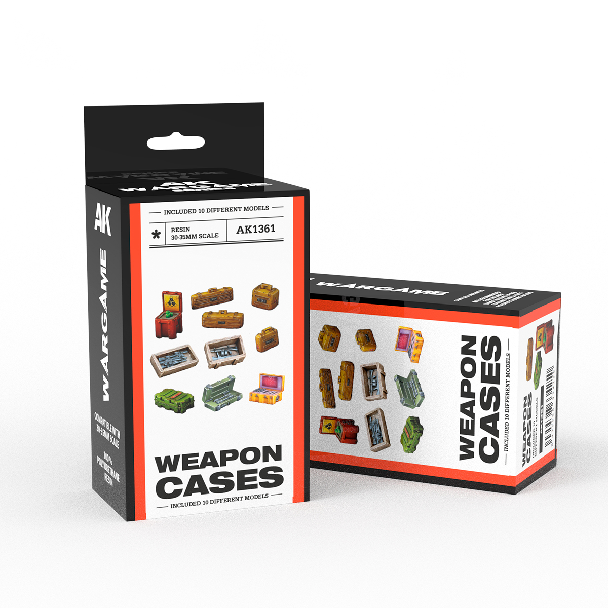 WEAPON CASES – SCENOGRAPHY WARGAME SET – 100% POLYURETHANE RESIN COMPATIBLE WITH 30-35MM SCALE