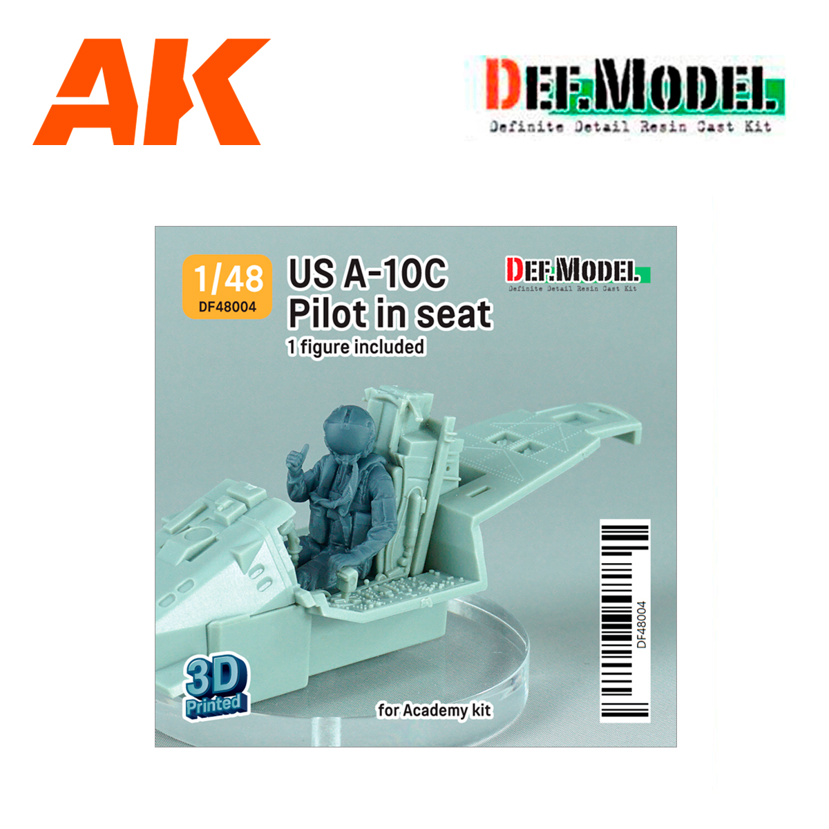 1/48 US A-10C Pilot in seat (for Academy A-10C kit)(3d Printed kit)