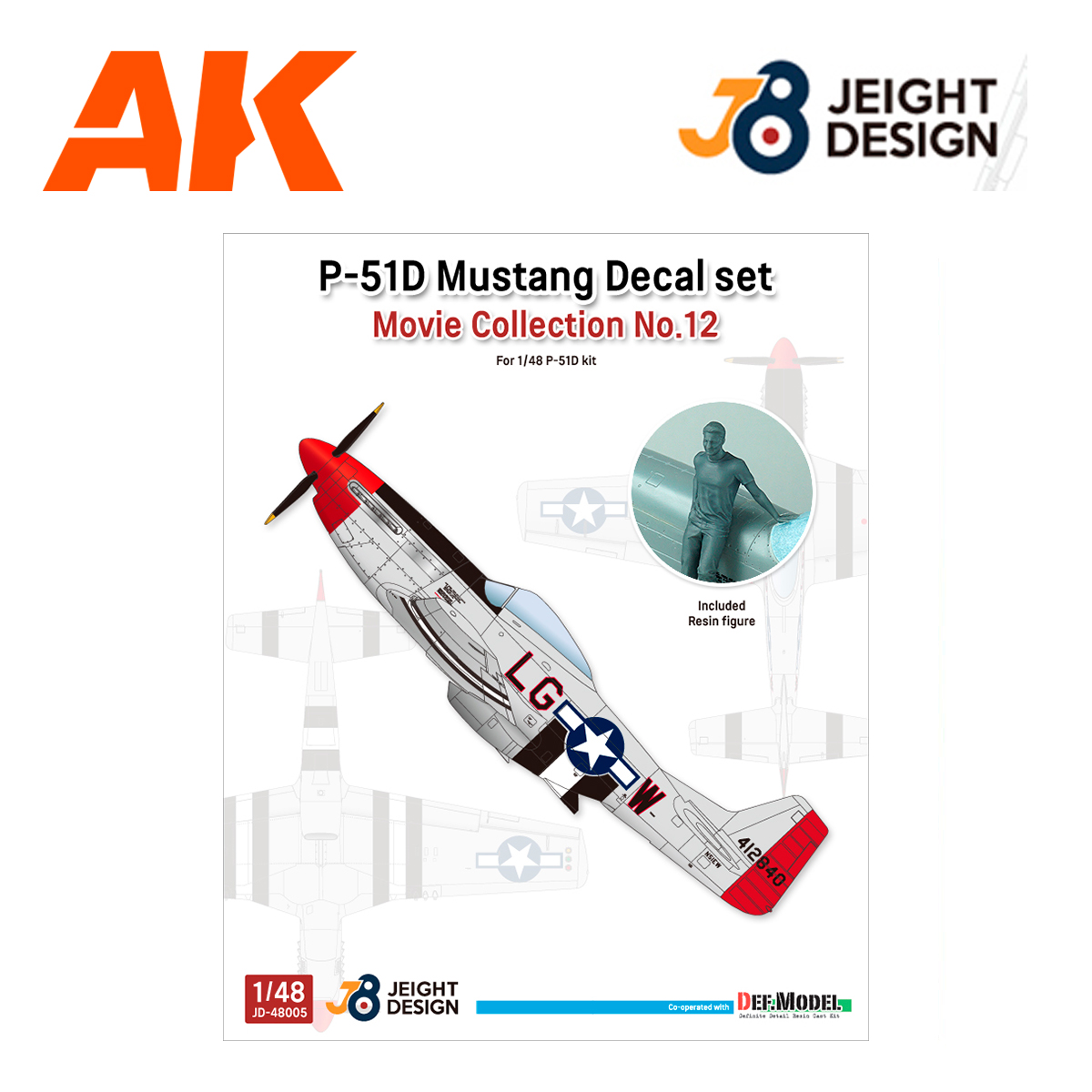 P-51D Mustang Decal / PE set w/ 1 figure  Movie Collection No.12 (for Tamiya, Etc kit)