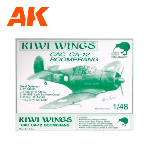 KW4801 TASMAN MODELS KIWI WINGS 1/48 CAC CA-12 Boomerang
