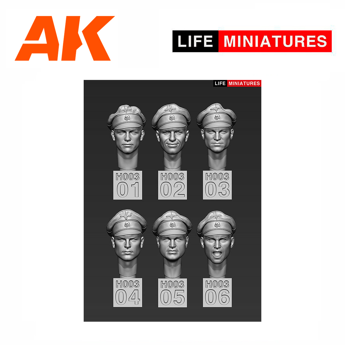 Life Miniatures – WW2 German Heads Set No.3 (1/35 scale)