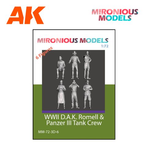 MIR72006 1/72 WWII German D.A.K. Rommel & Panzer III Tank Crew
