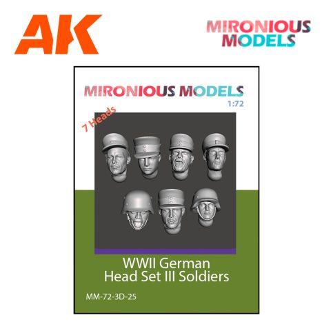 MIR72025 1/72 WWII German Head Set III Soldiers
