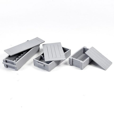 MAC35223 Wooden ammo boxes. Open and broken (3)