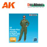 DEF DF48005 US A-10 Female pilot standing in flight suit (1Fig.) (3d Printed kit)