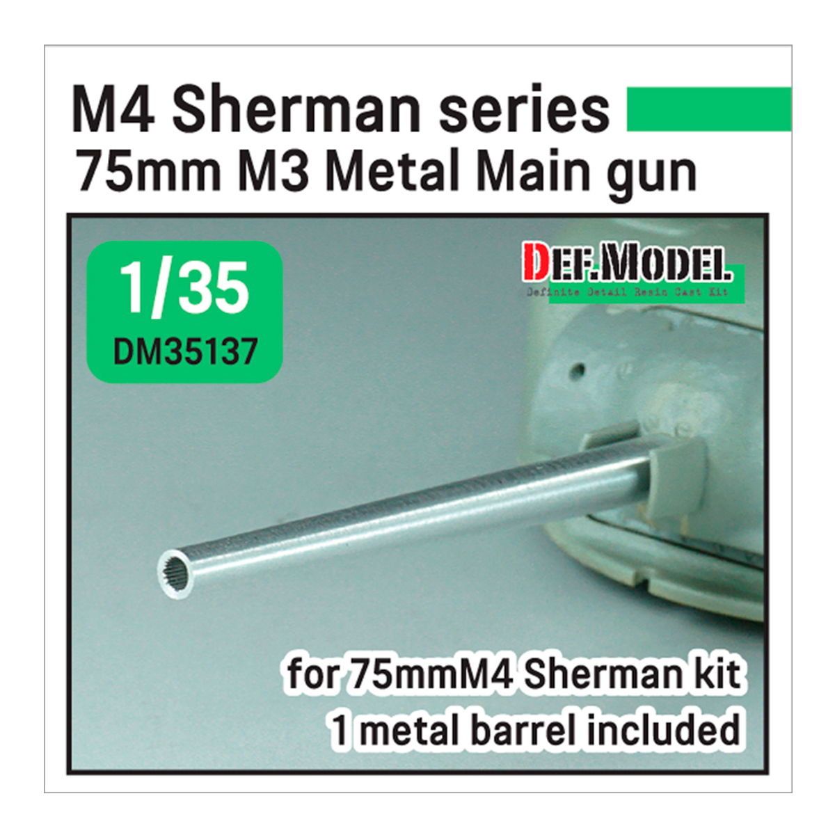 US M4 Sherman 75mm M3 Metal barrel set – late