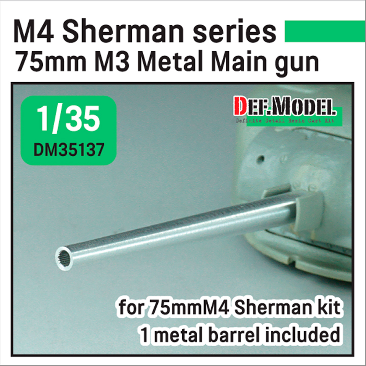 US M4 Sherman 75mm M3 Metal barrel set – late