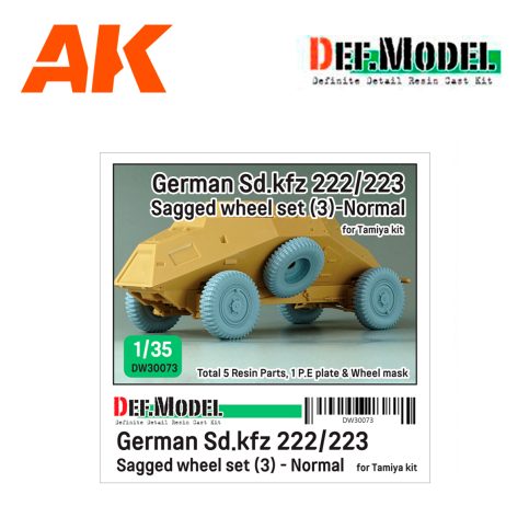 DEF DW30073 WW2 German Sd.kfz 222/223 Sagged wheel set(2) - Late (for Tamiya 1/35)