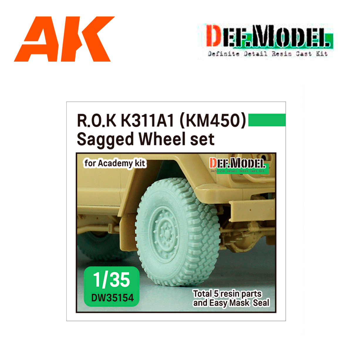 ROK K311A1 Sagged wheel set ( for Academy 1/35)