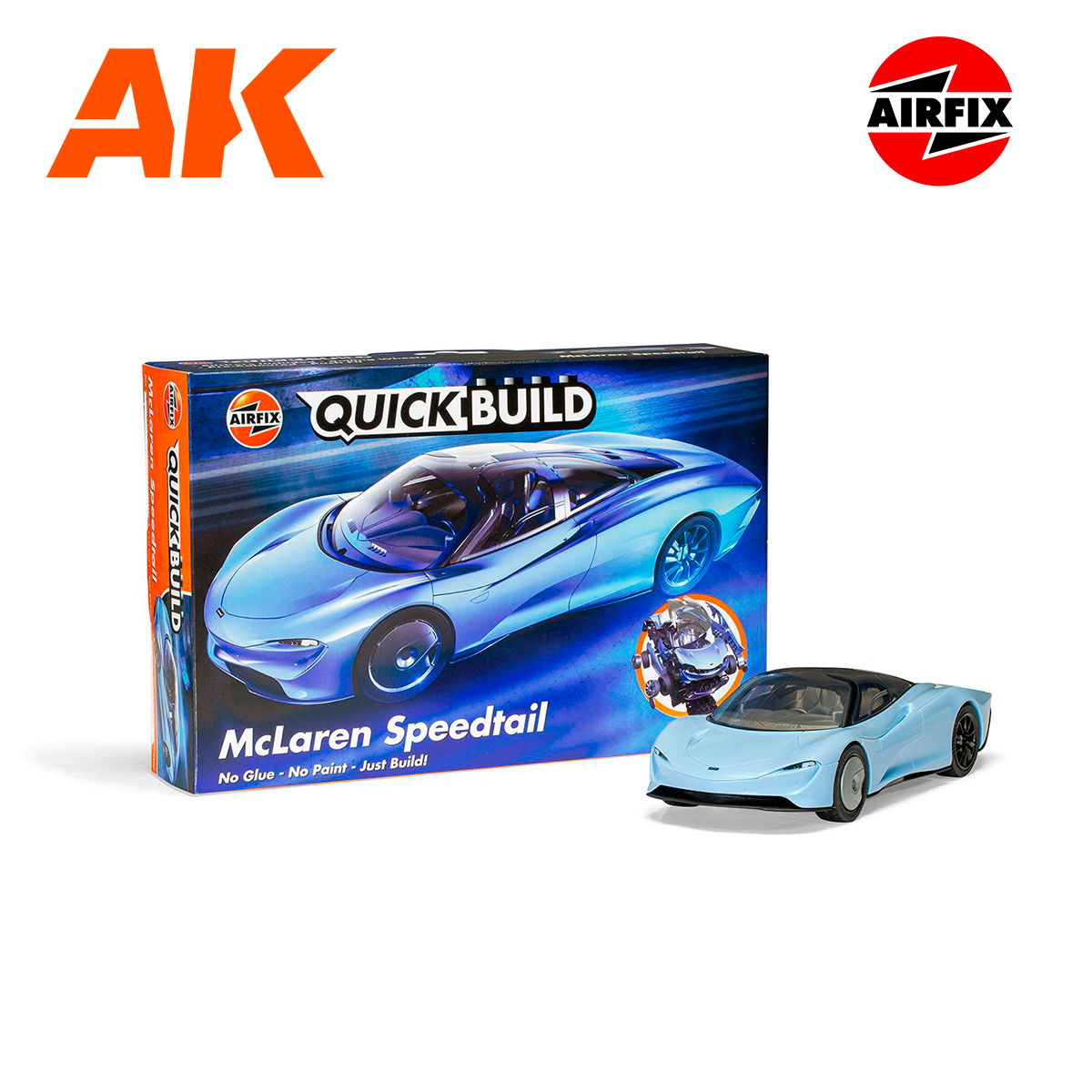 Ford Mustang GT Orange Snap Together Painted Plastic Model Kit (Skill Level  1) by Airfix Quickbuild