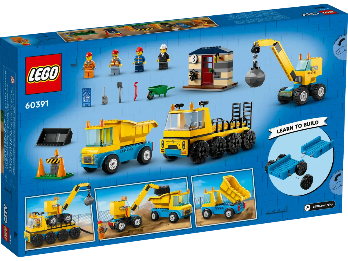 LEGO City Construction Trucks and Wrecking Ball Crane 60391 Building Toy  Set for Toddler Kids Ages 4+, Includes 3 Construction Vehicles, an  Abandoned