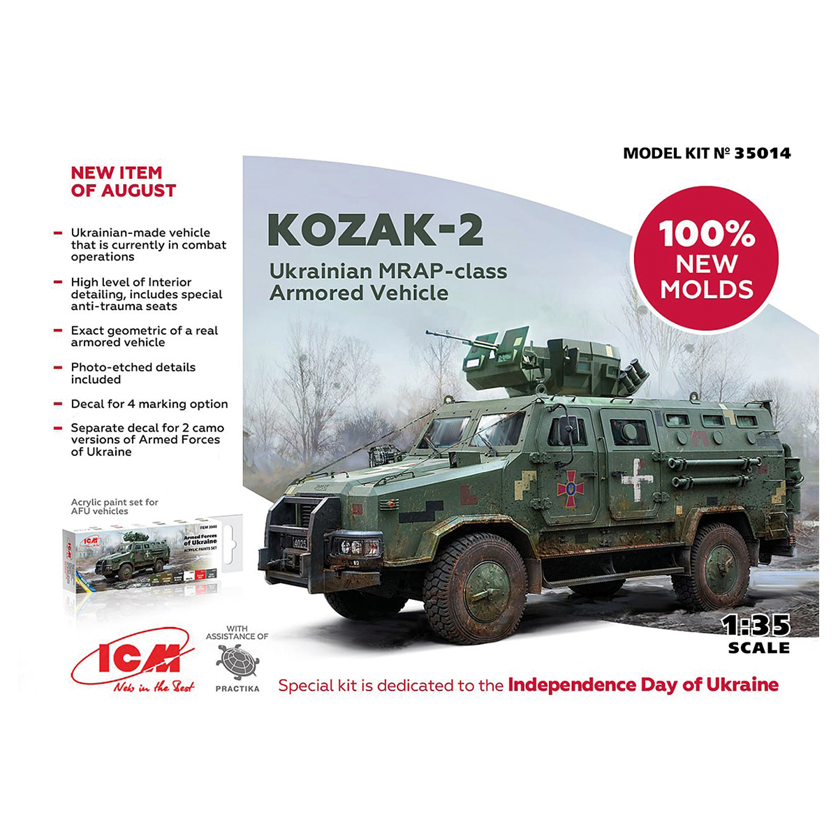 ‘Kozak-2’, Ukrainian MRAP-class Armored Vehicle (100% new molds) 1/35