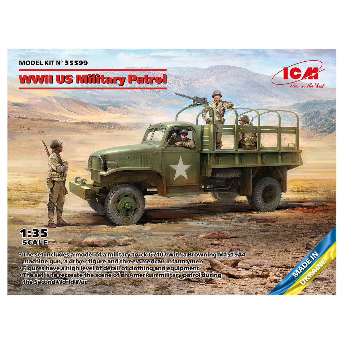 WWII US Military Patrol (G7107 with MG M1919A4) 1/35