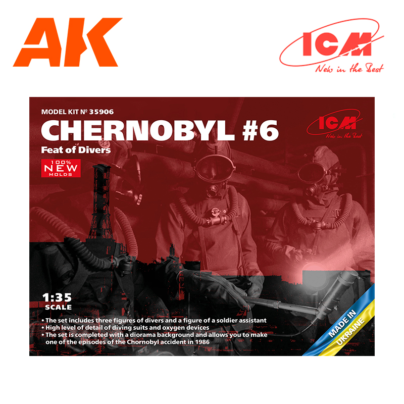 Chernobyl#6. Feat of Divers (3 figures) (100% new molds) 1/35