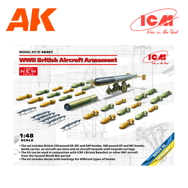 WWII British Aircraft Armament (100% new molds) 1/48