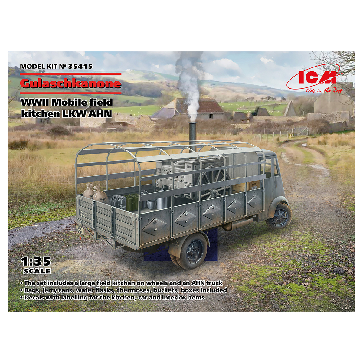 AHN ‘Gulaschkanone’, WWII German mobile field kitchen 1/35