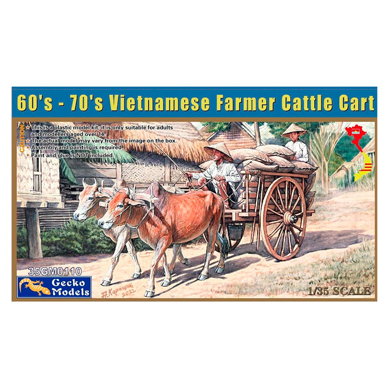 1/35 60’s-70’s Vietnamese Farmer Cattle Cart Set