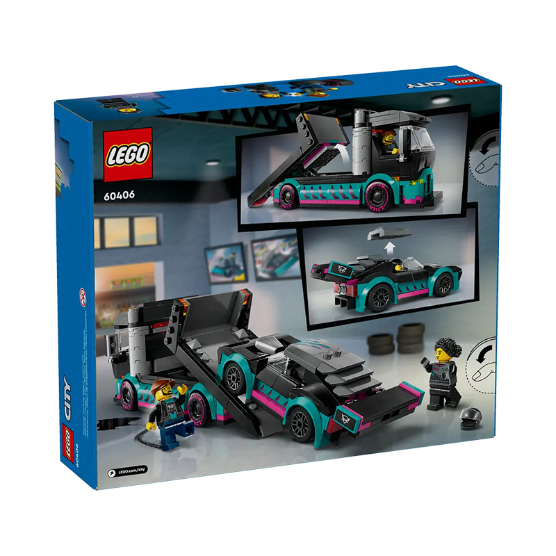 LEGO® Race Car and Car Carrier Truck – Coche de Carreras y Camión de Transporte