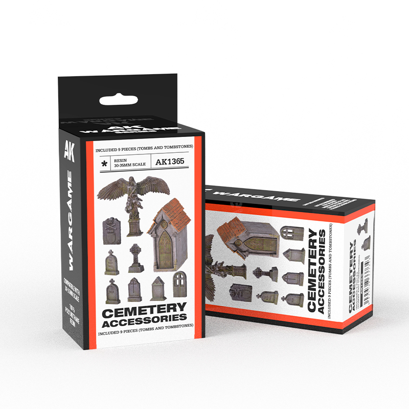 CEMETERY ACCESORIES – SCENOGRAPHY WARGAME SET -100% POLYURETHANE RESIN COMPATIBLE WITH 30-35MM SCALE