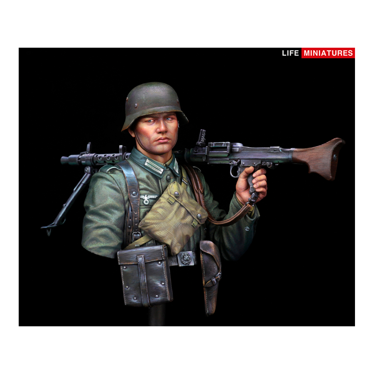 Life Miniatures – WW2 Wehrmacht MG34 Gunner, France 1940 – 1/10 bust