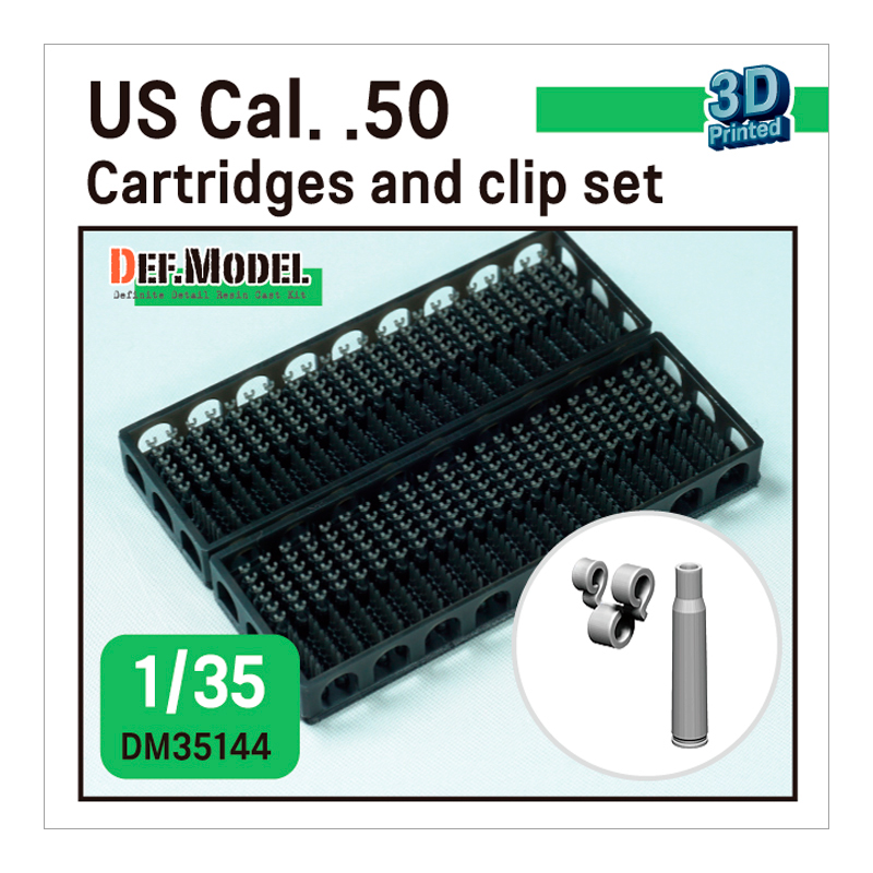US Cal. .50 Cartridges and clip set – over 250 pc each – 3D printed