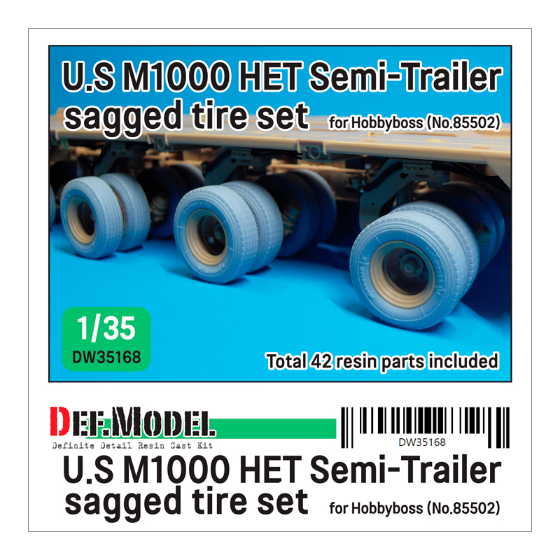 US M1000 HET semi-trailer sagged tire set (for HB 1/35 kit)