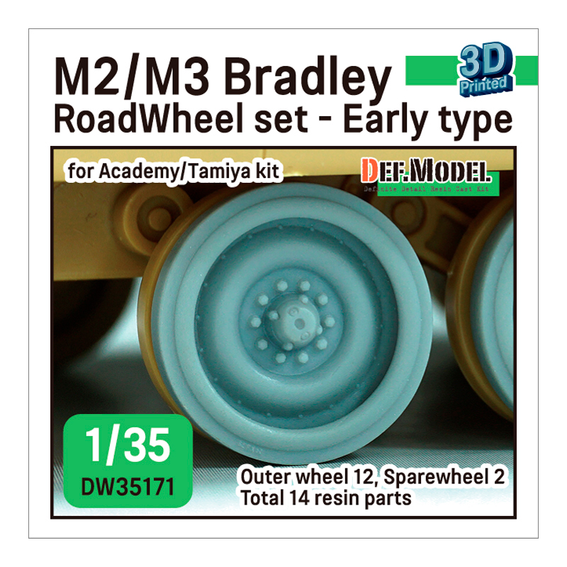 M2/M3 Bradley Roadwheel outside parts -Early (for Tamiya/Academy 1/35 kit)- 3D printed