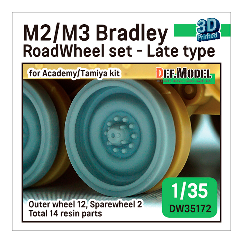 M2/M3 Bradley Roadwheel outside parts -Late (for Tamiya/Academy 1/35 kit)- 3D printed