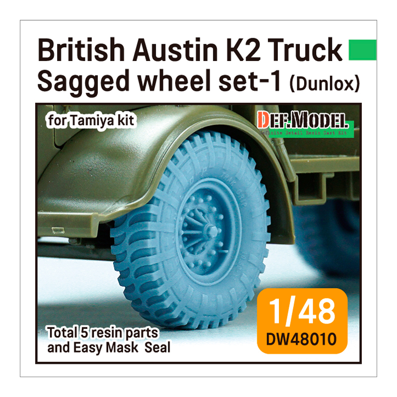 WW2 British Austin K2 Truck wheel set (1) – Dunlop (for Tamiya 1/48)