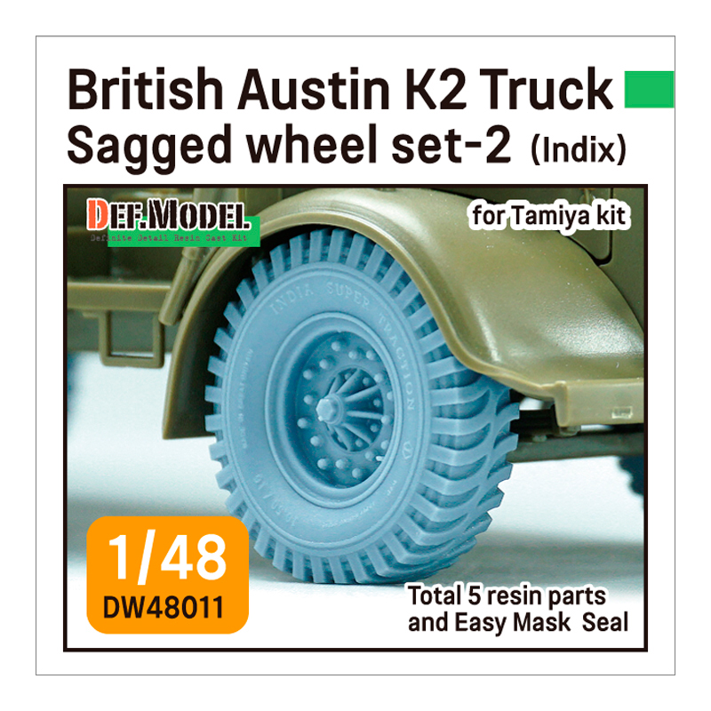 WW2 British Austin K2 Truck wheel set (2) – India (for Tamiya 1/48)