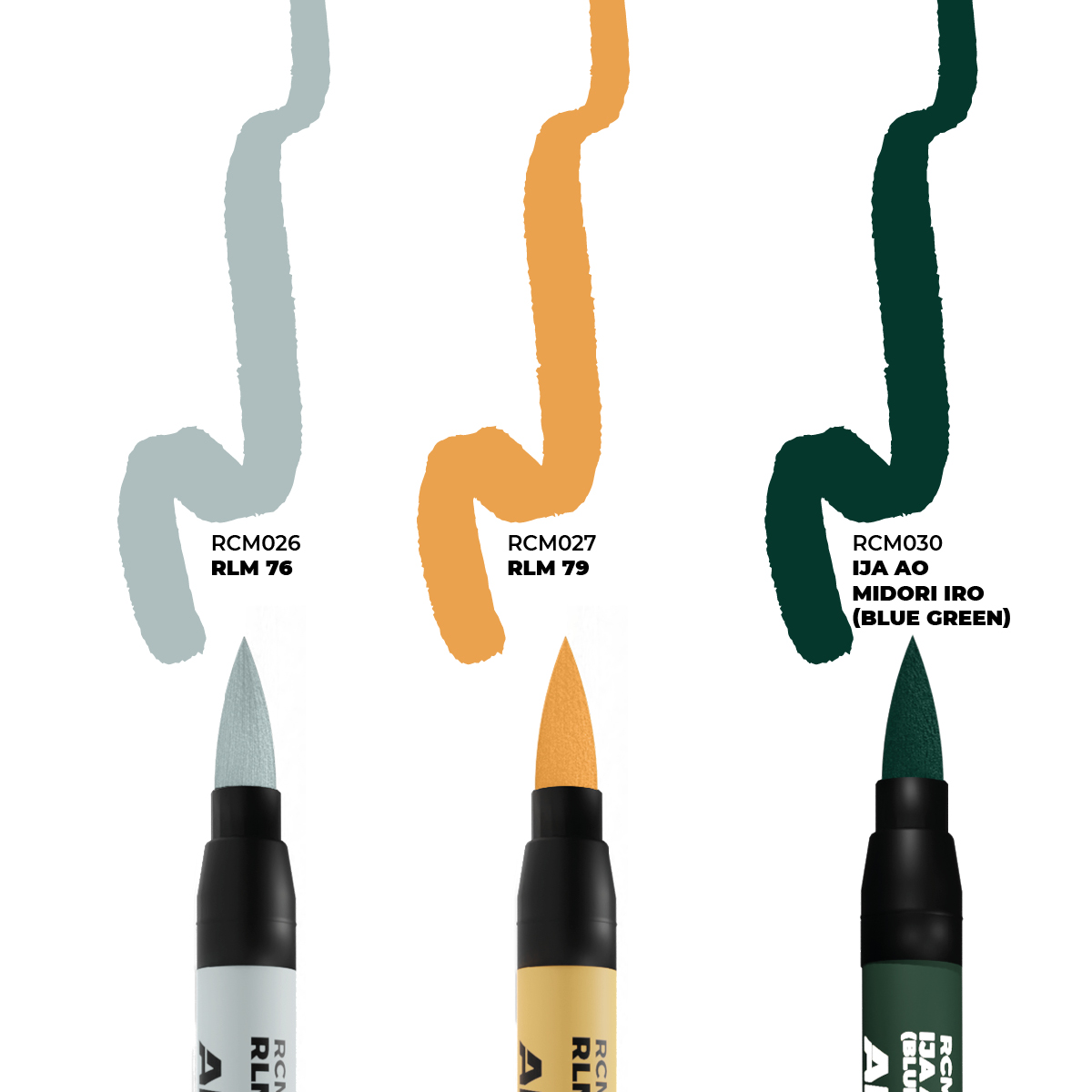 AK Interactive WWII Axis Aircraft Squiggle Camo Paint Marker Set – RCM111 – 4 Markers?