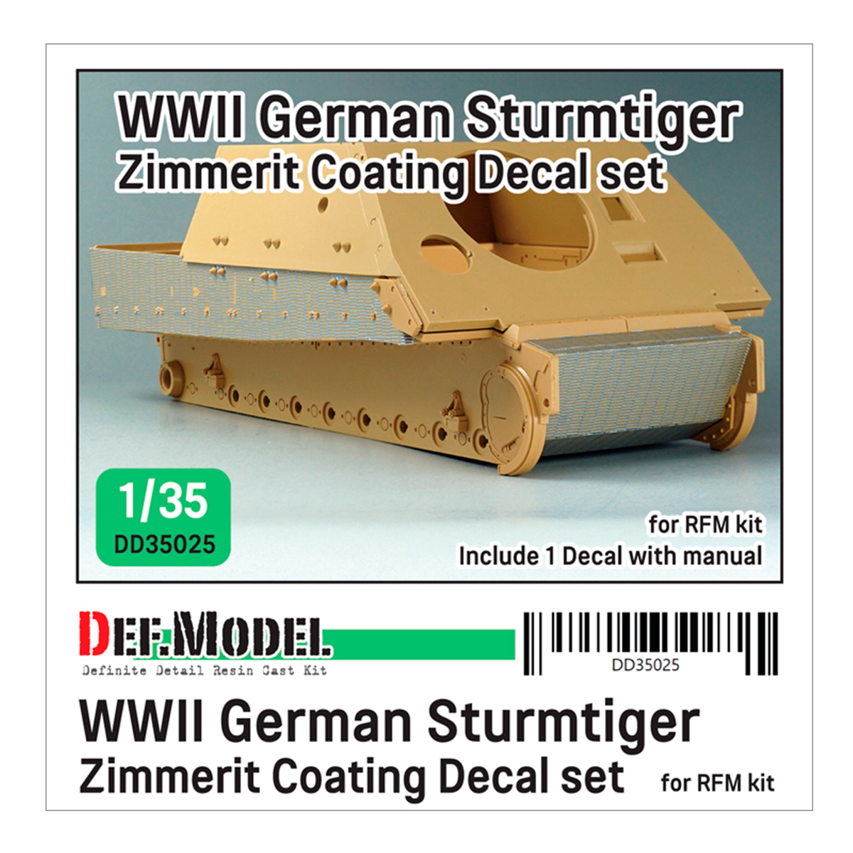 WWII SturmTiger Zimmerit Decal set 1 (1/35 RFM)