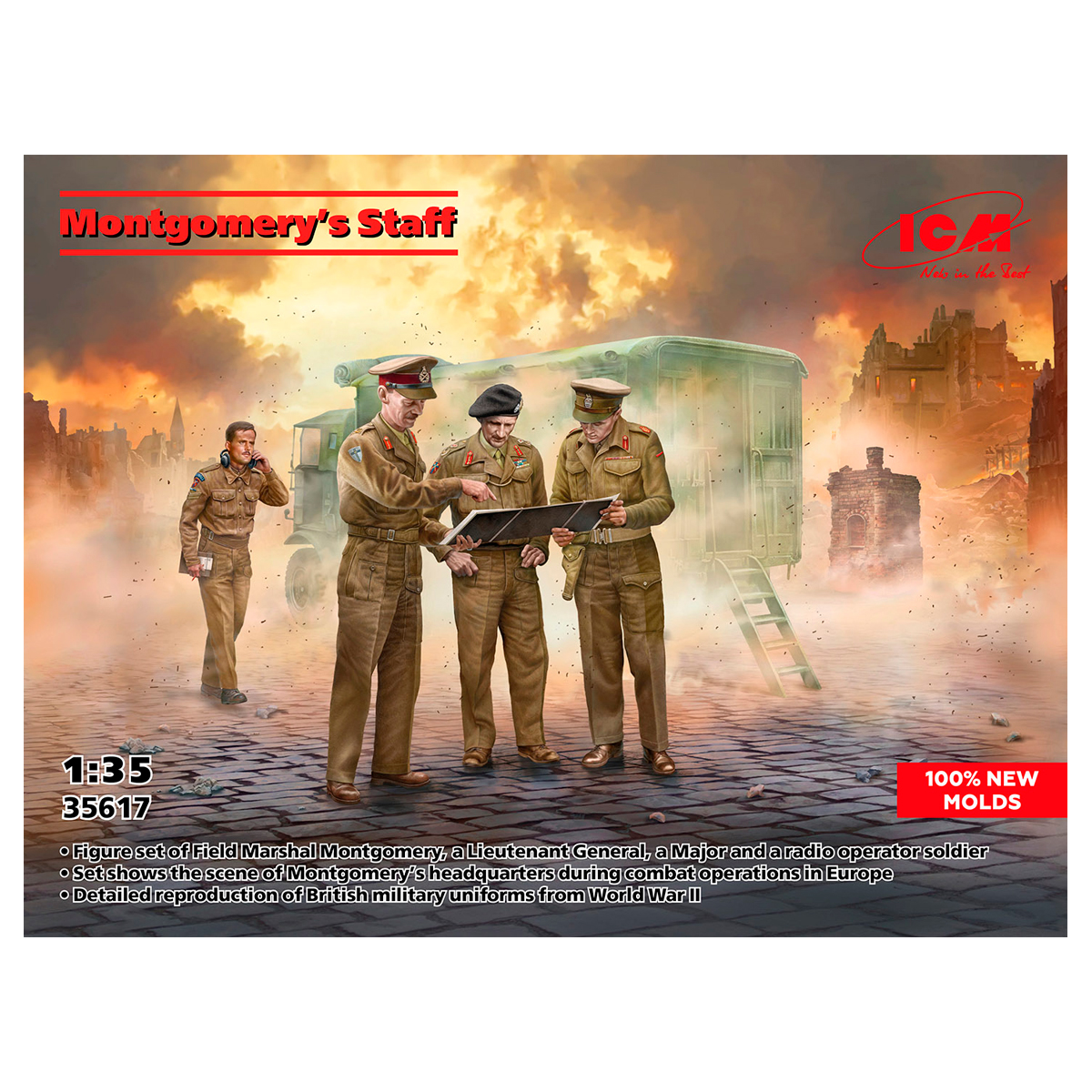 Montgomerys Staff (100% new molds) 1/35