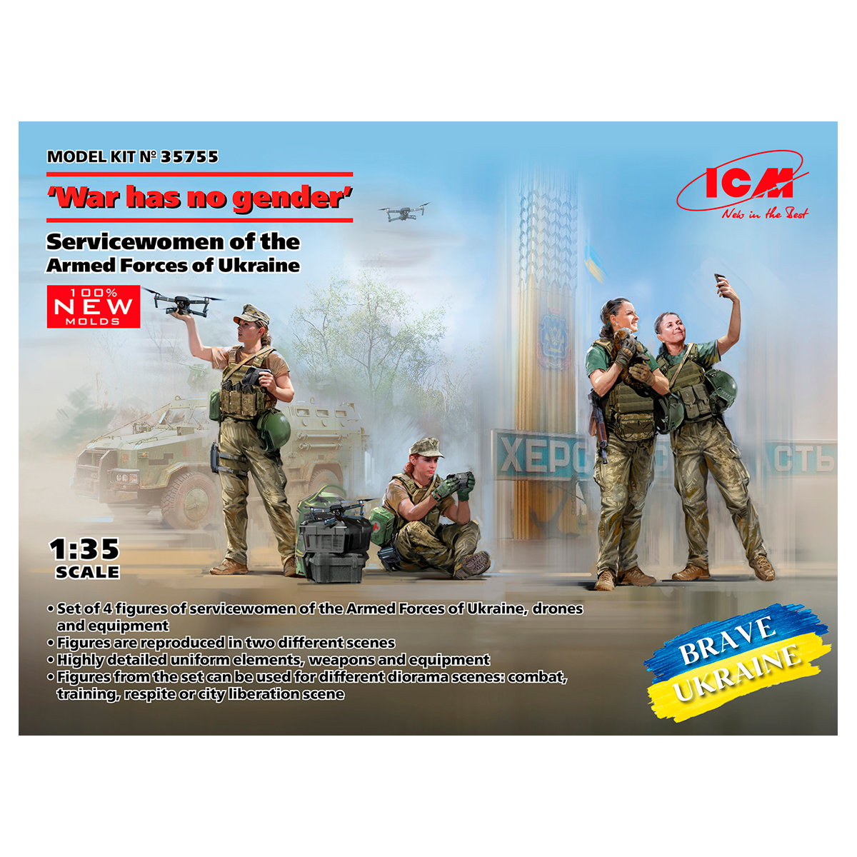 “War has no gender”. Female servicemen of the Armed Forces of Ukraine (100% new molds) 1/35