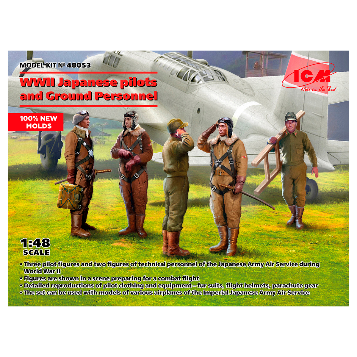 Japanese pilots and Ground Personnel WWII (100% new molds) 1/48