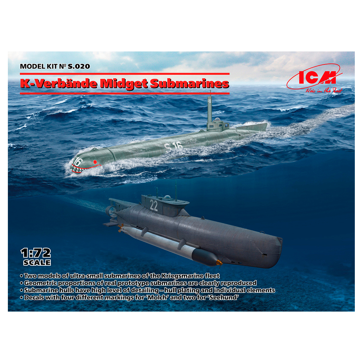 K-Verbände Midget Submarines (“Seehund” and “Molch”) 1/72