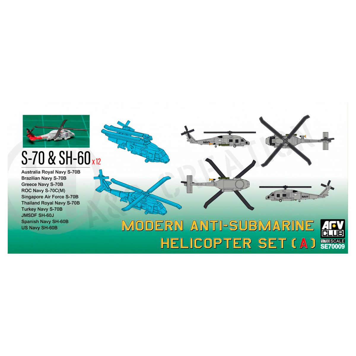 Modern Anti-Submarine Helicopter Set (A) 1/700