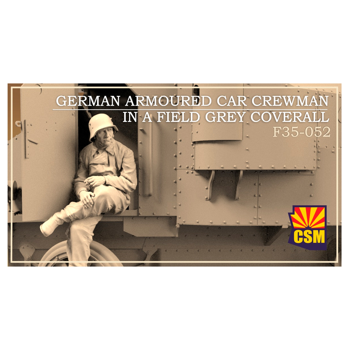 German Armoured Car Crewman in a field grey coverall 1/35