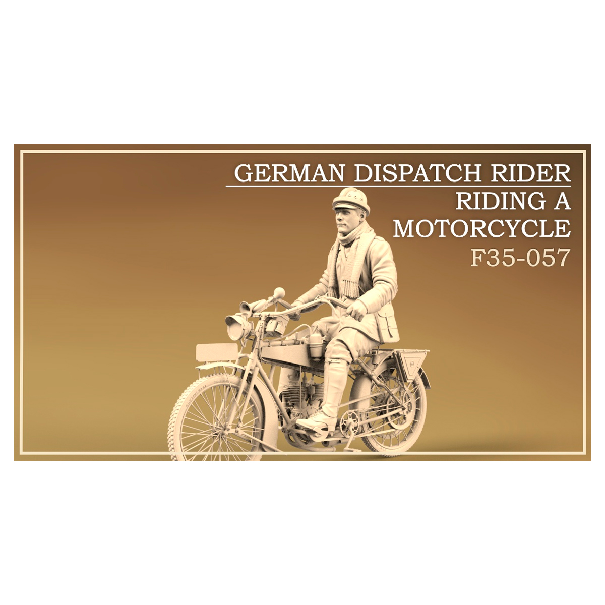 German Dispatch Rider riding a motorcycle 1/35