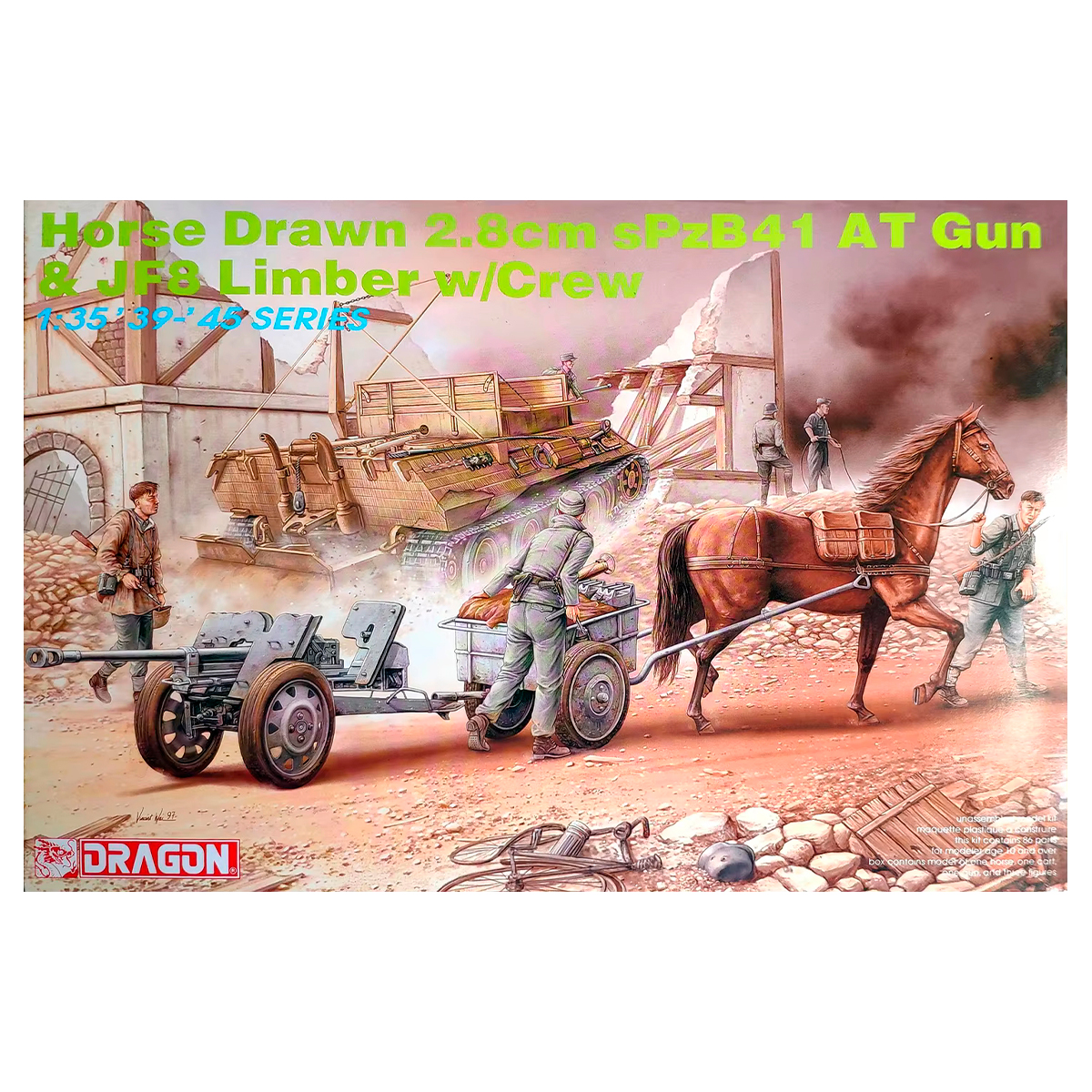 1/35 Horse Drawn 2.8cm SPzB41 AT Gun & JF8 Limber w/Crew