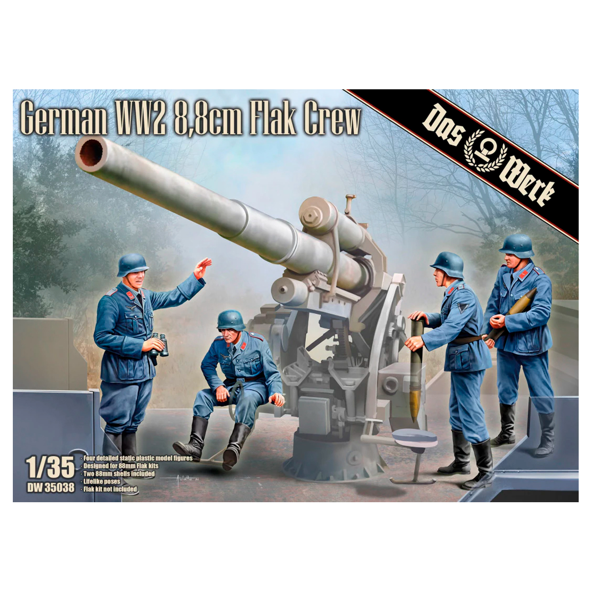 German WW2 8.8 cm Flak Crew 1/35