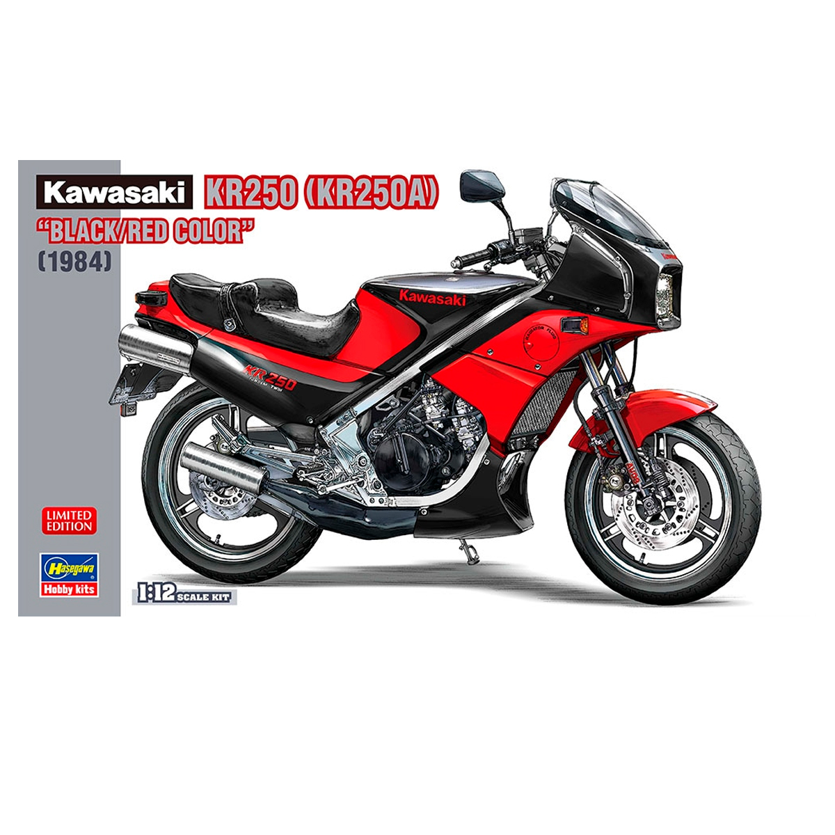 Hasegawa 1/12 Kawasaki KR250 (KR250A) “Black/Red Color” (1984)