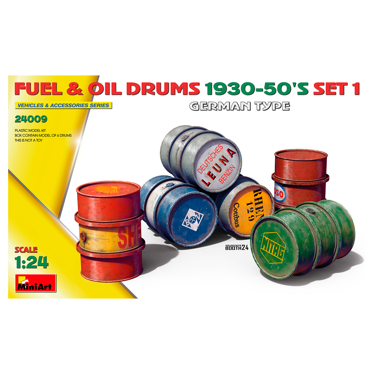 1/24 Fuel & Oil Drums 1930-50s Set 1 (German Type)