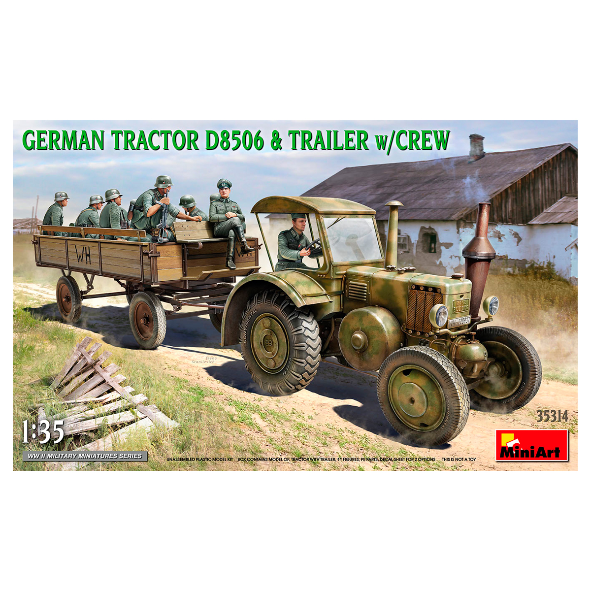 1/35 German Tractor D8506 with Trailer & Crew