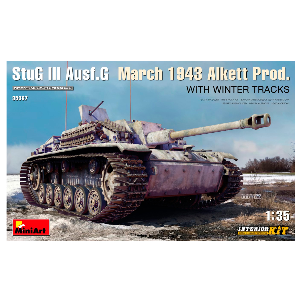 1/35 StuG III Ausf. G  March 1943 Alkett Prod  w/Winter Tracks.  Interior Kit