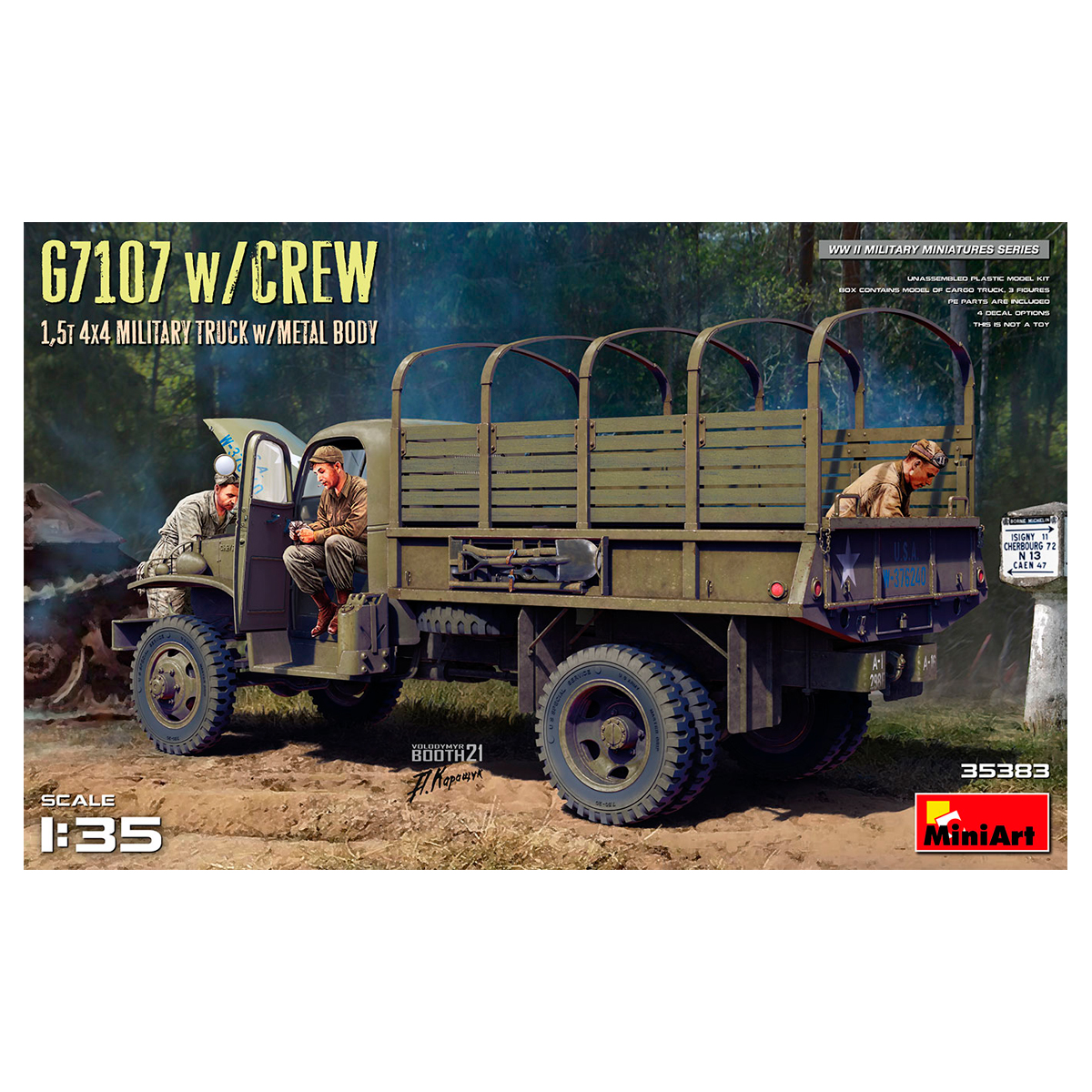 1/35 G7107 w/CREW 1,5t 4X4 CARGO TRUCK w/METAL BODY