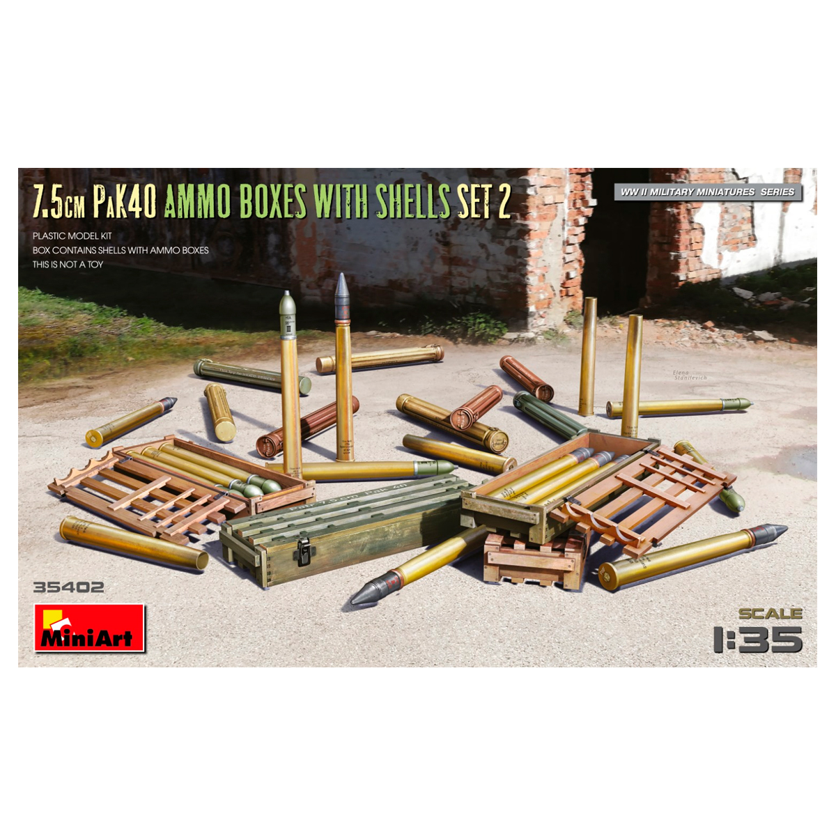 1/35 7.5cm PaK40 Ammo Boxes w/Shells Set 2