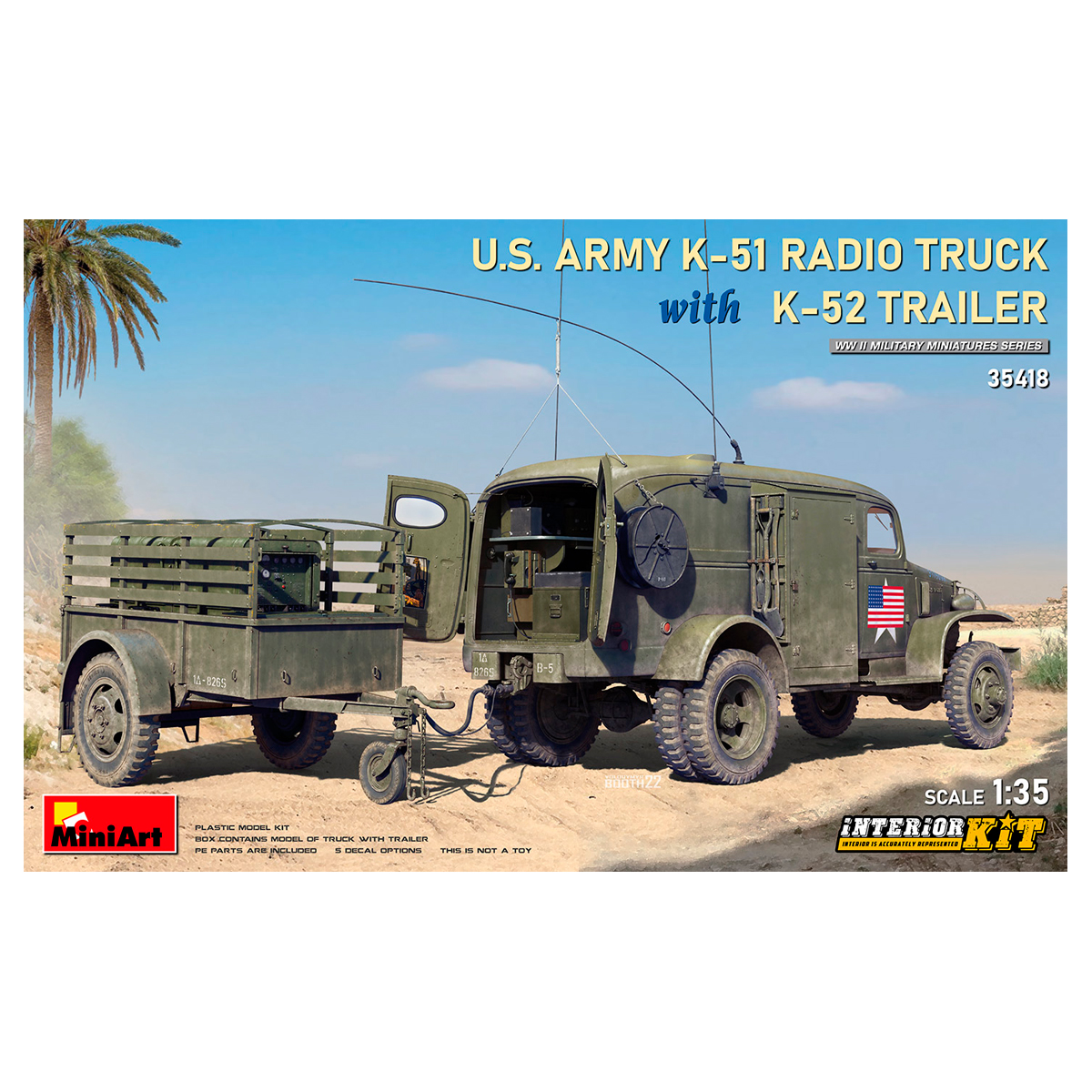 1/35 US Army K-51 Radio Truck w/K-52 Trailer. Interior Kit