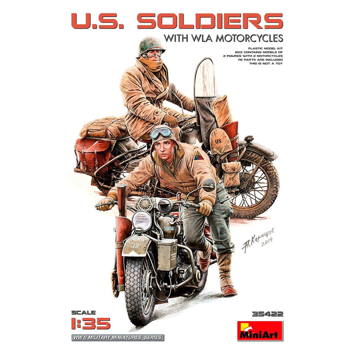 1/35 U.S. Soldiers w/ WLA Motorcycles